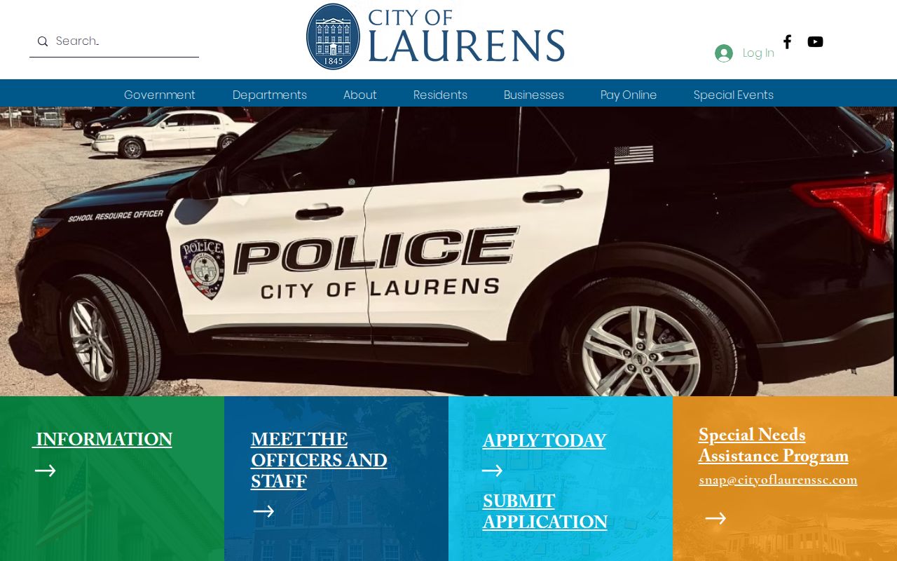 Laurens criminal records police department page
