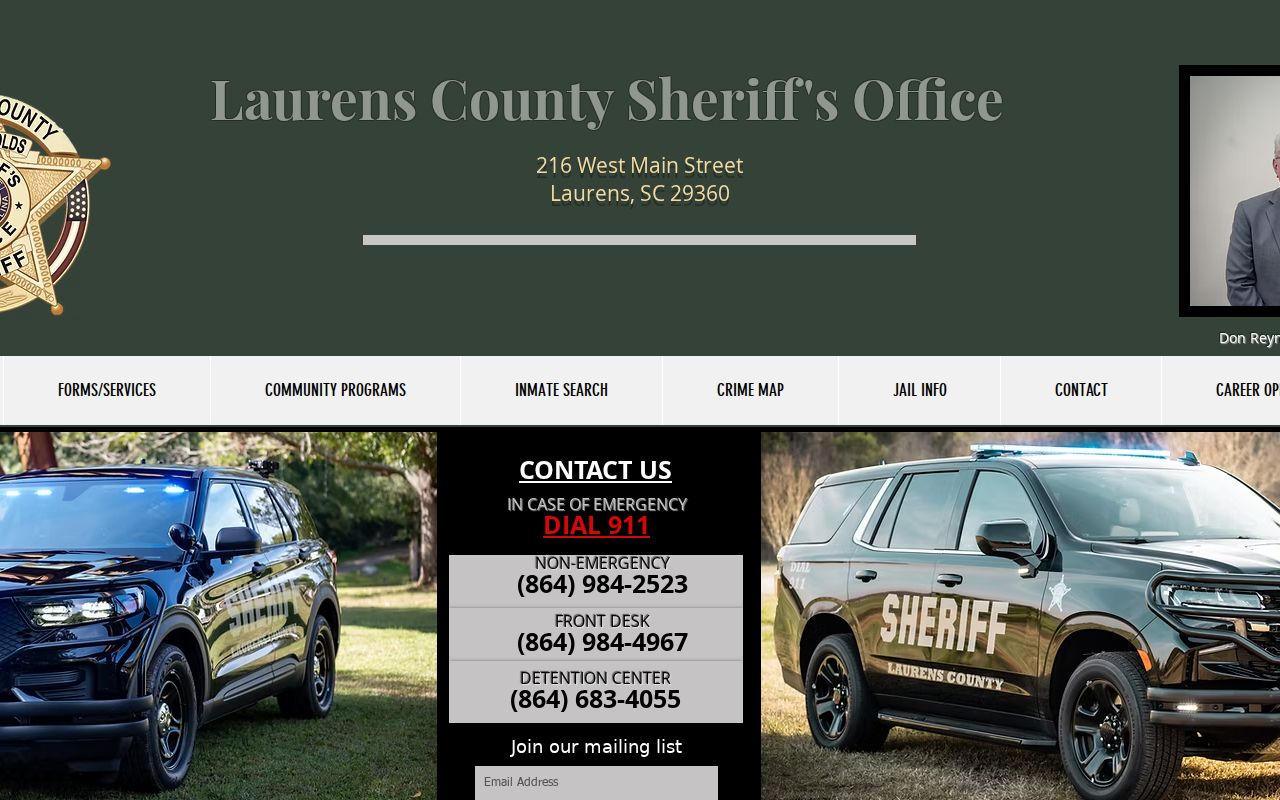 Laurens County Sheriff official arrest record and release source