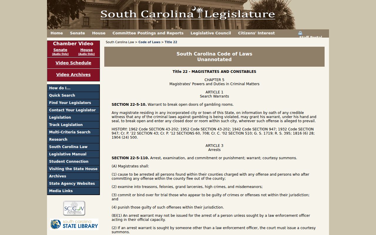 South Carolina summary court law affecting Laurens County criminal cases